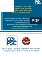 Plan de Apoyo A Docentes Orientadores Como Respuesta Psicológica Frente Al Brote Del COVID-19 en Colombia