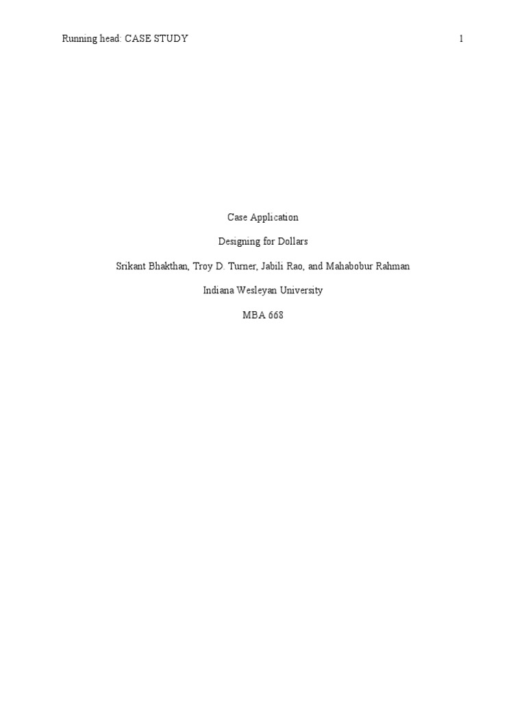 Running Head: CASE STUDY 1 | PDF
