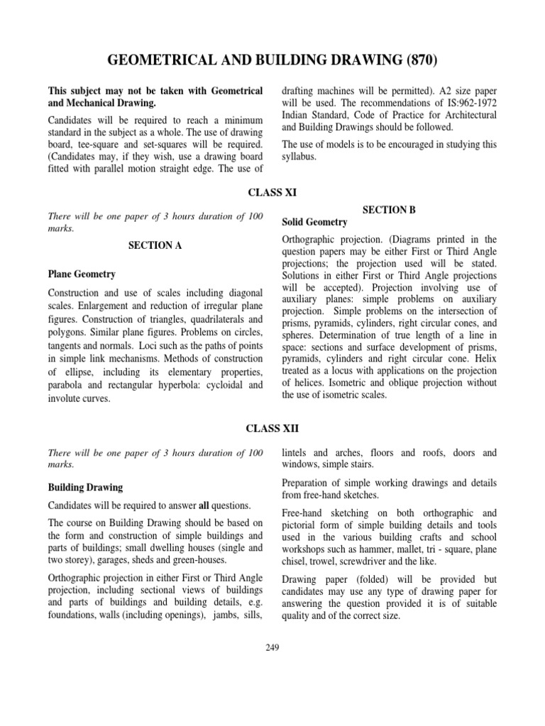 ISC Geometry, Building Drawing | PDF | Differential Geometry | Geometry