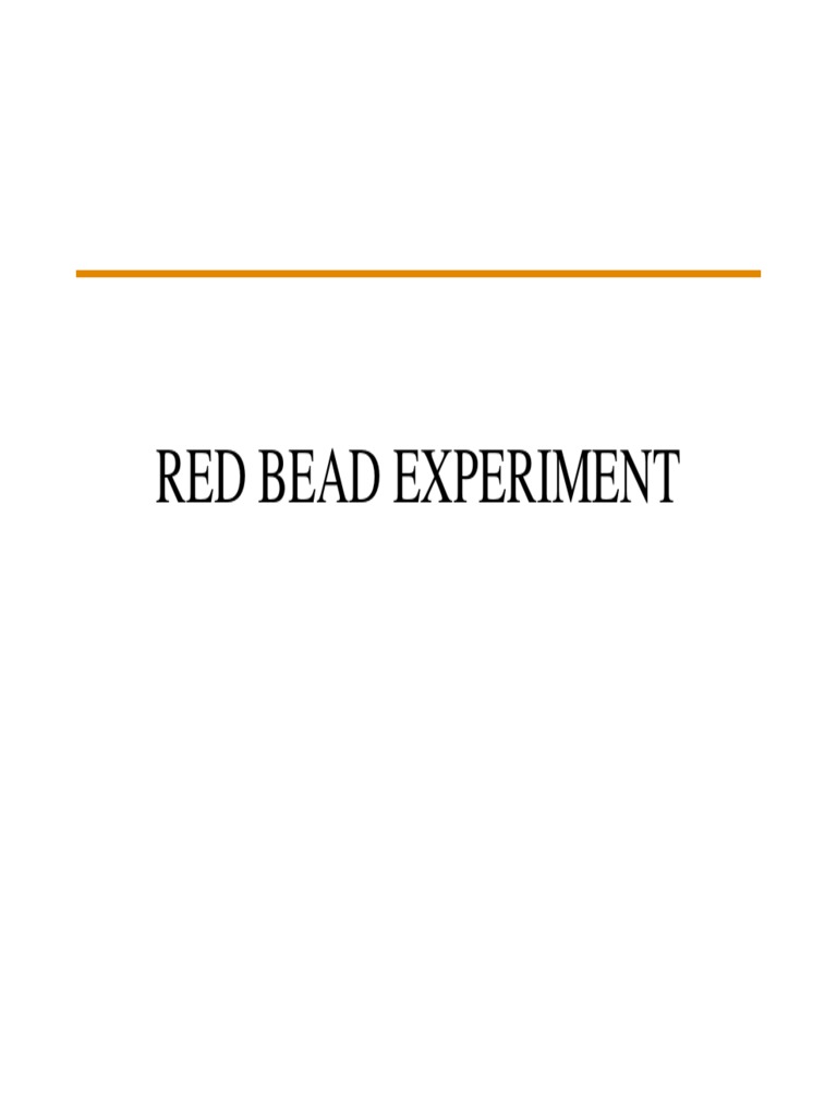 Red Bead Experiment PDF Business Process Cognitive Science