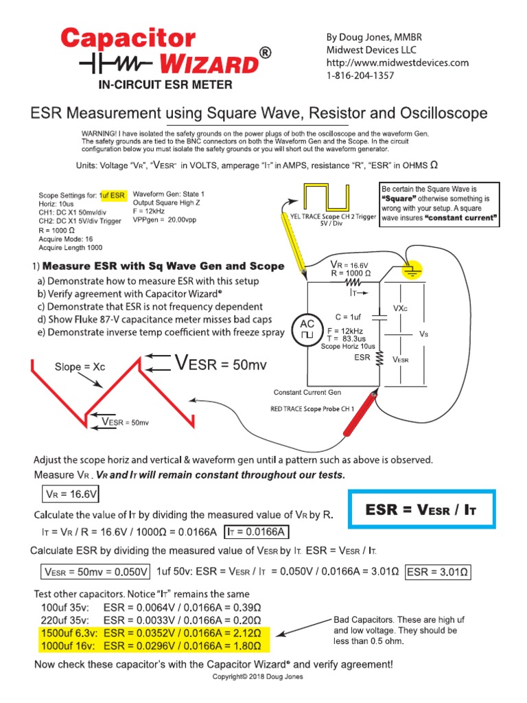 ESR Measurement Using Square Wave PDF | PDF