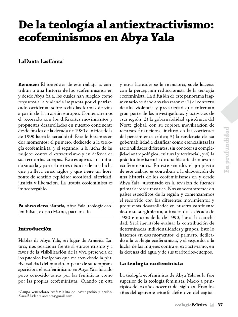 Historia de los ecofeminismos en Abya Yala | PDF | Ecofeminismo | Feminismo