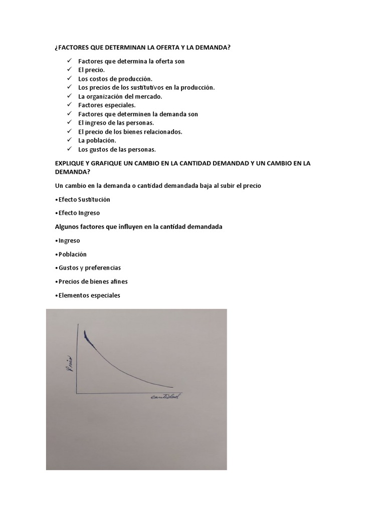 Factores que Determinan Oferta y Demanda | PDF | Derecho
