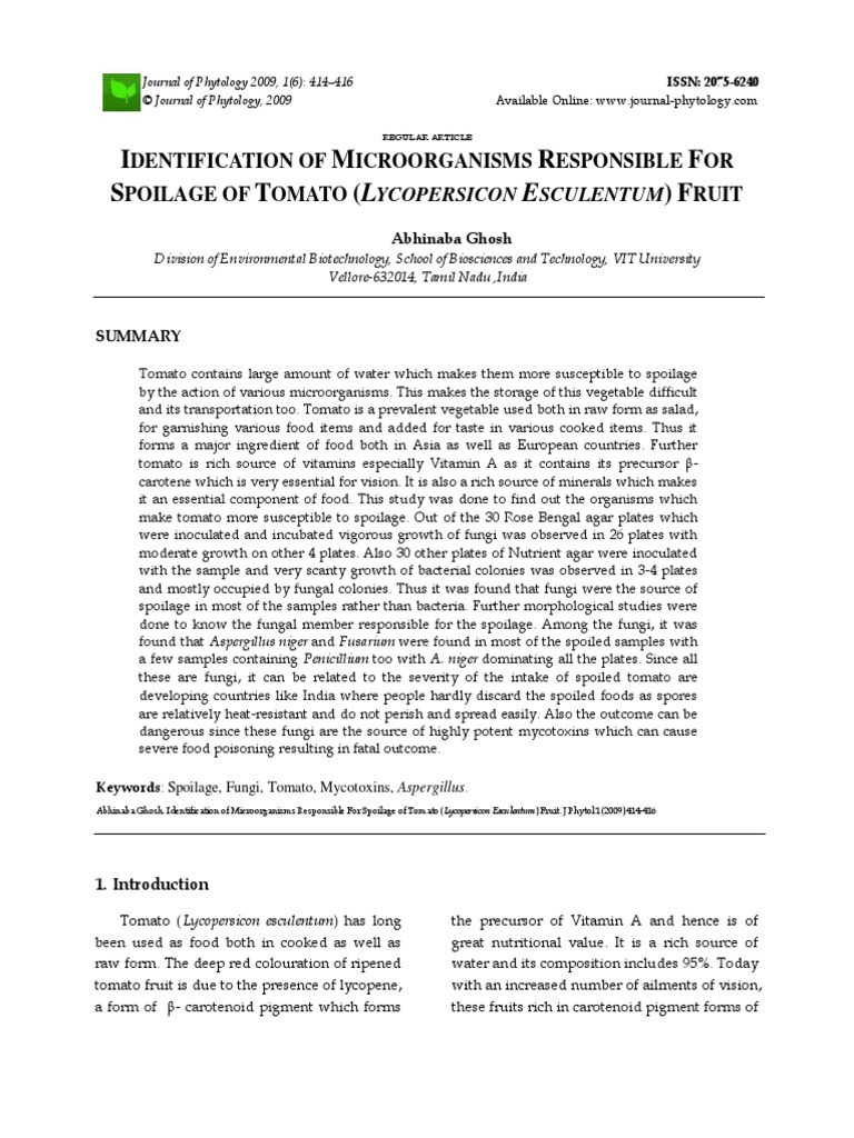 Identification of Microorganisms Responsible For S PDF | PDF ...
