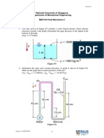 National University of Singapore Department of Mechanical Engineering ME2134 Fluid Mechanics I Tutorial 2