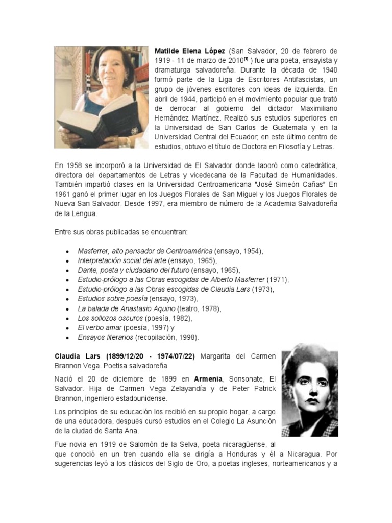 Biografía de Matilde Elena López | PDF | Poesía