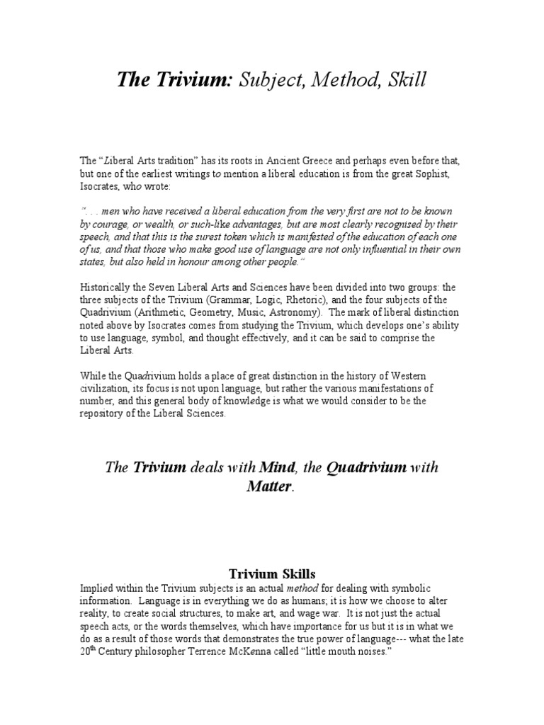 Subjects Method Skills Encrypted | PDF | Liberal Arts Education | Argument