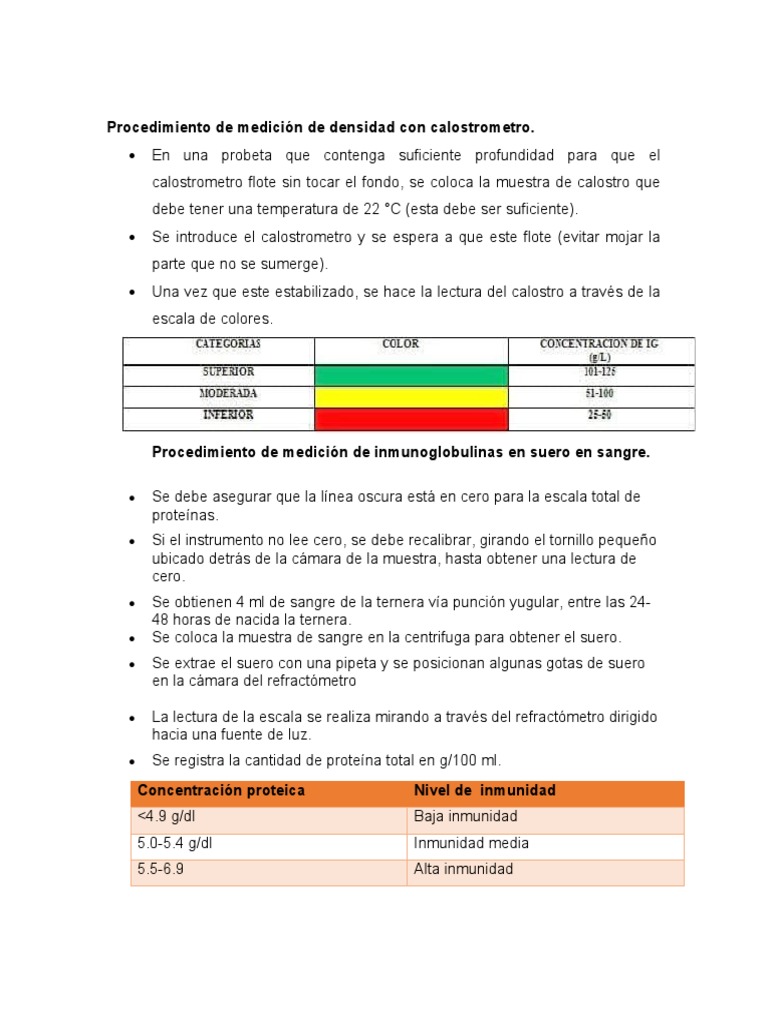 Medición de Calostro y Suero en Bovinos | PDF | Salud y bienestar