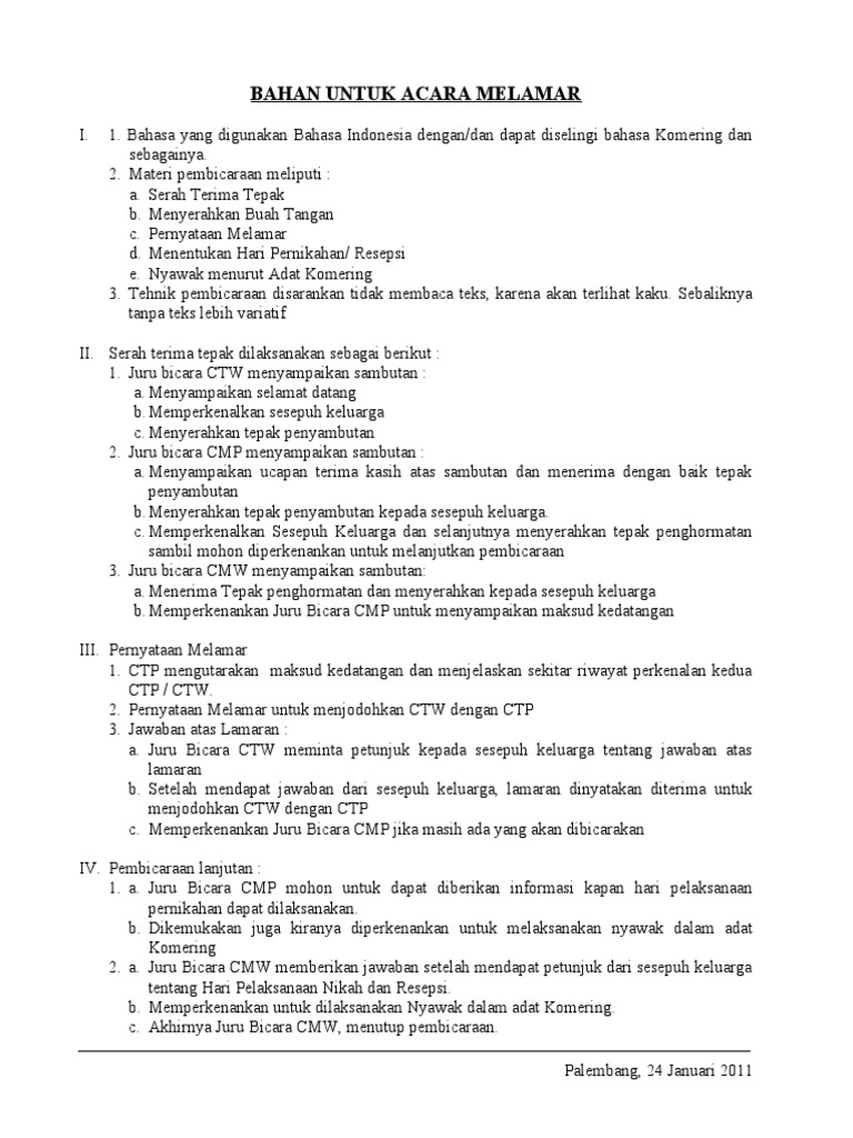 Teks Pembawa Acara Lamaran Rumi Books