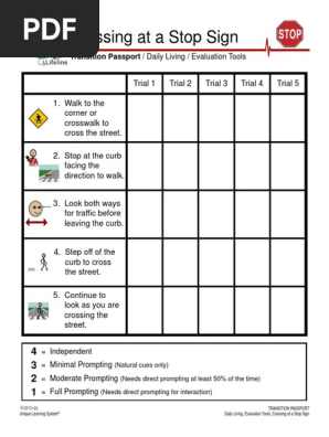 Crossing at a Stop Sign Evaluation Tool Special Education