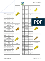 Komatsu excavator tooth and wear parts catalog