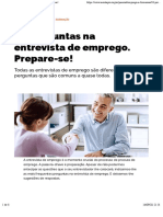 10 Perguntas Na Entrevista de Emprego. Prepare-Se!