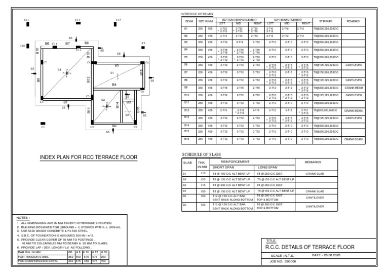 RCC Terrace Floor Design Details | PDF | Architectural Elements ...