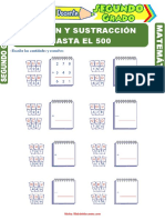 Adición y Sustracción Hasta El 500 para Segundo Grado de Primaria