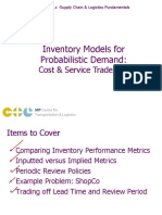 Inventory Models For Probabilistic Demand:: Cost & Service Trade-Offs