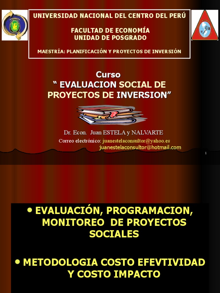Evaluación Social de Proyectos Sociales | PDF | Presupuesto | Evaluación