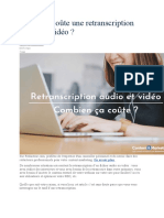 Combien coûte une retranscription audio ou vidéo