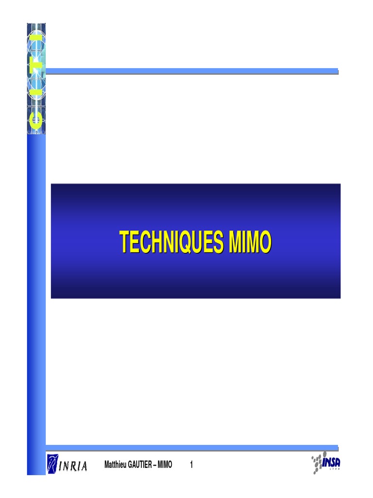 Techniques MIMO en télécommunications | PDF | MIMO | Filtre (électronique)