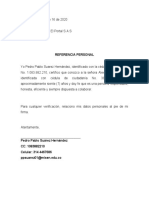 Carta de Referencia Personal