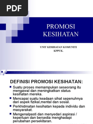 Promosi Kesihatan Health Pdf