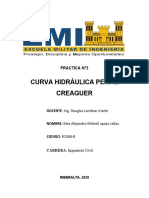 Curva Hidráulica Perfil Creaguer: Practica N°2