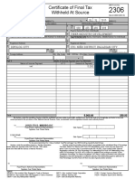 Certificate of Final Tax Withheld at Source