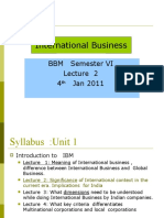 International Business: BBM Semester VI 4 Jan 2011