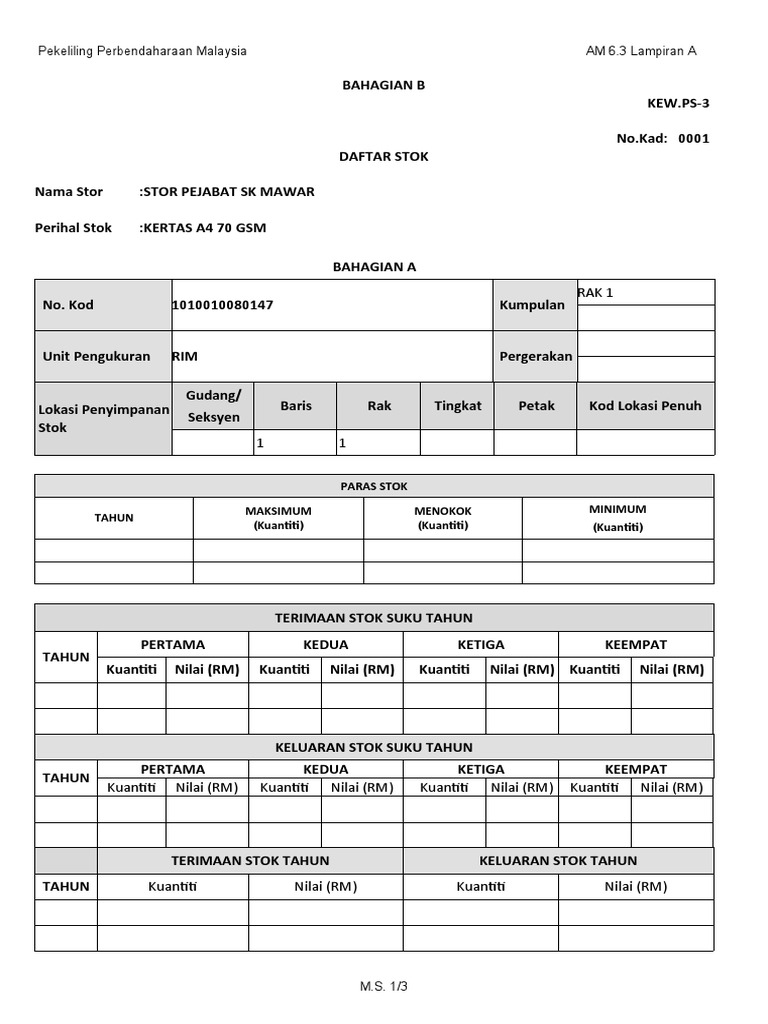 Pekeliling Perbendaharaan Malaysia AM 6.3 Lampiran A | PDF