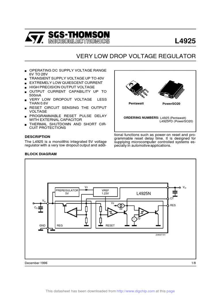 L4925PD | PDF | Electronic Circuits | Electronics