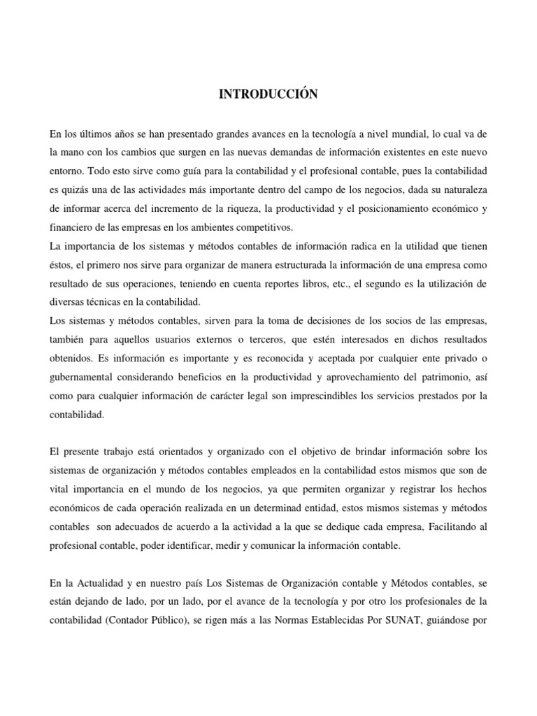 El Sistema de Organizacion Contable y El Metodo Contable | PDF ...