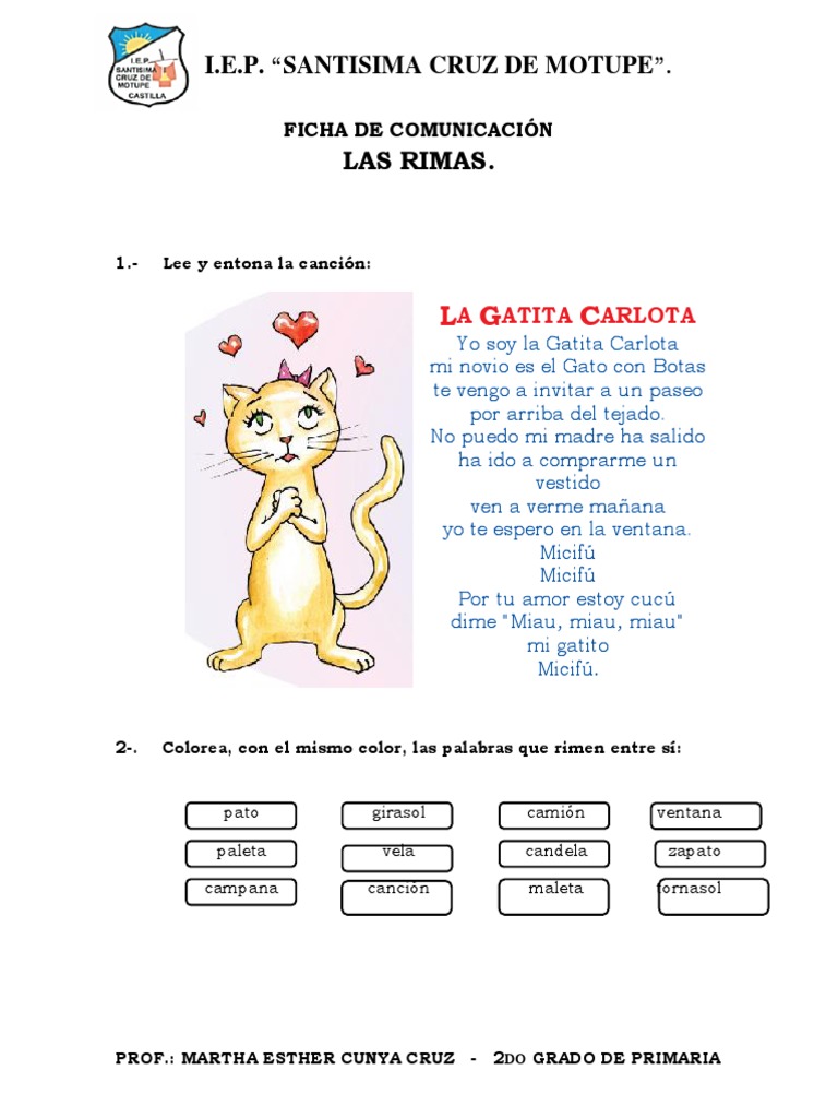 Ficha De Comunicación Rimas Pdf Ocio Deportes