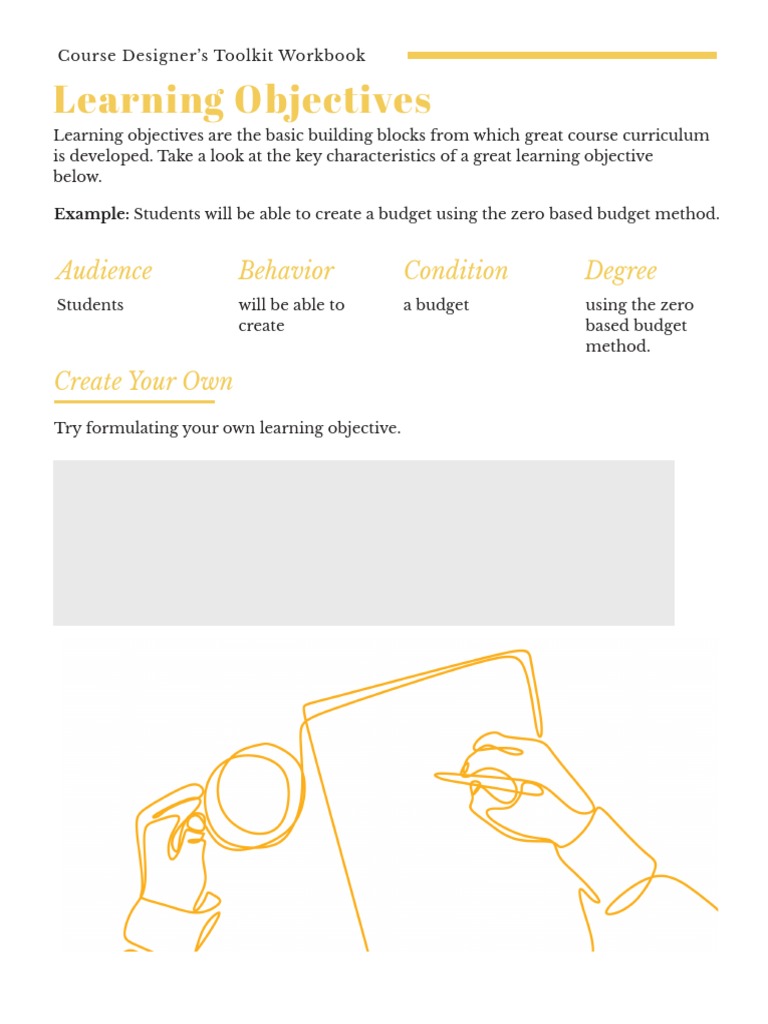 Learning Objectives Toolkit Workbook | PDF | Learning ...