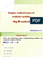 Simplex Method Incase of Artificial Variables " "