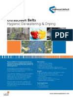 Ultrascreen Belts: Hygienic De-Watering & Drying