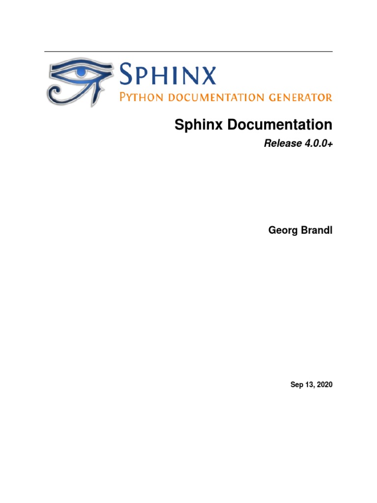 WWW Sphinx Doc Org en Master PDF | PDF | Python (Programming Language) |  Markup Language