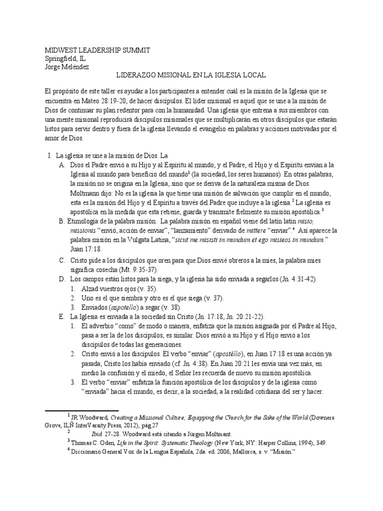 Liderazgo Misional en la Iglesia Local | PDF | Cristo (título ...
