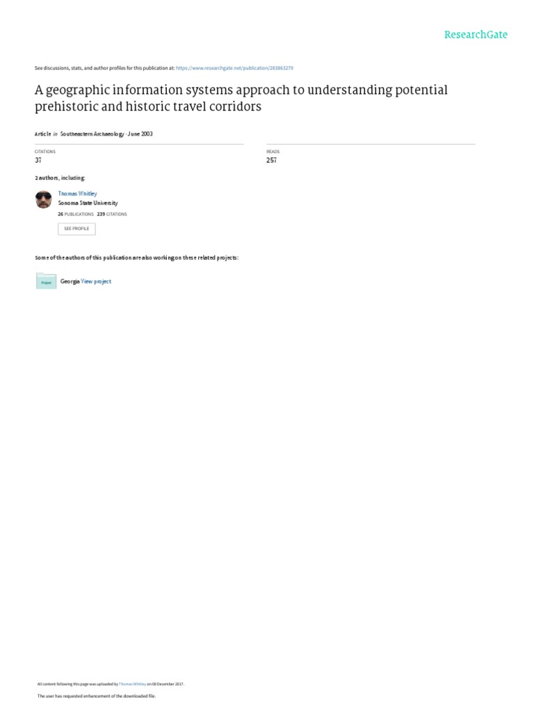 Whitley GIS Approach Travel Corridor PDF Geographic Information