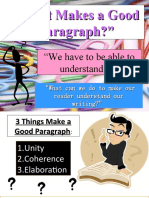 What Makes A Good Paragraph?