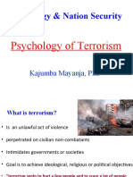 The Psychology of Terrorism - DR Kajumba Mayanja