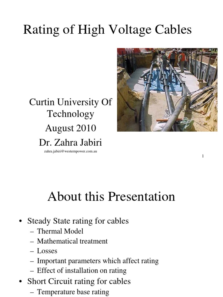 High Voltage Cable Rating Analysis | PDF | Electrical Resistivity And ...