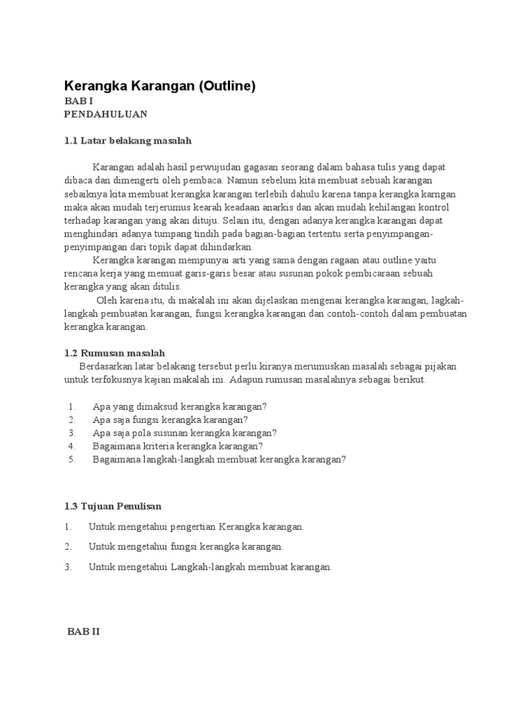 Panduan Pembuatan Kerangka Karangan | PDF