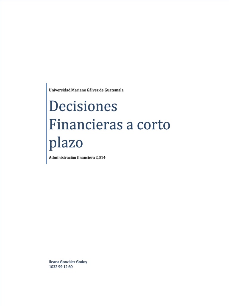 PDF Decisiones Financieras A Corto Plazo - Compress | PDF | Capital de ...