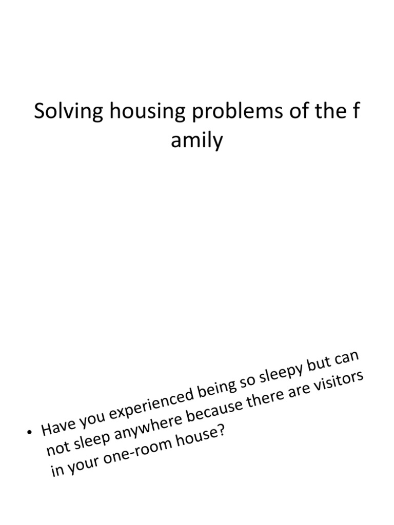Solutions for Family Housing Issues | PDF | Architectural Elements ...