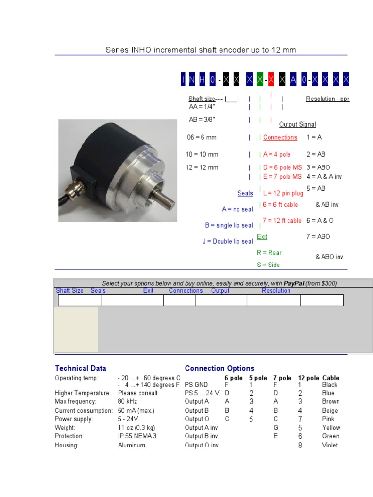 Hohner INHO Incremental Encoder Guide | PDF | Mechanical Engineering ...