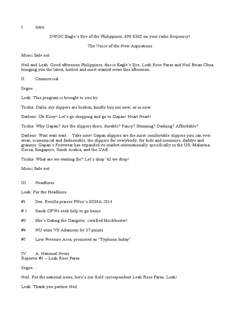 Broadcasting Script English | PDF | Weather | Nature