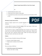 Determination of Biological Oxygen Demand