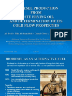 Biodiesel Production From Waste Frying Oil and Determination of Its Cold Flow Properties