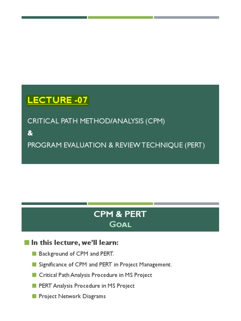 Lecture - 05 (Ce-407l) - Print PDF | PDF | Project Management | Areas ...