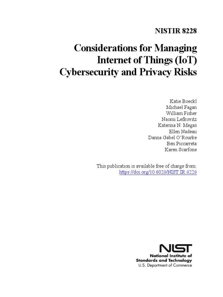 Managing IoT Cybersecurity Risks | PDF | Internet Of Things | Computer ...