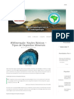 #Mineração - Noções Básicas - Tipos de Depósitos Minerais - Sobre Geologia